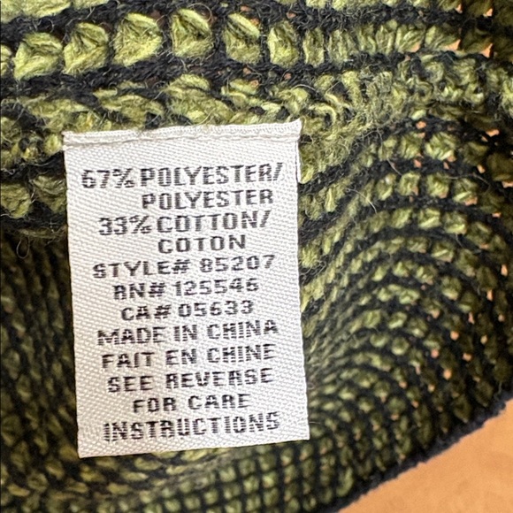 Habitat Green and Black Textured Knit Pullover Sweater Size Medium - Picture 5 of 5